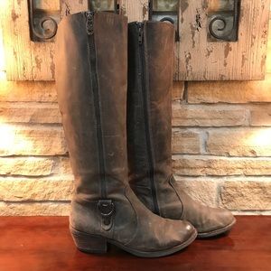 Antonio Melani tall oiled distressed leather boots women’s womens 8.5, zip up
